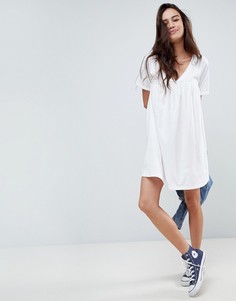 Хлопковое свободное платье ASOS - Белый