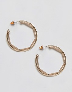 Серьги-кольца со вставкой геометрической формы ASOS - Золотой