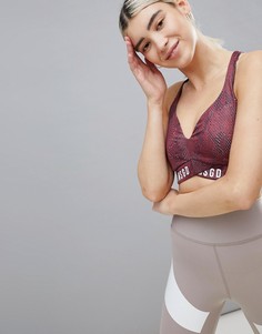 Спортивный бюстгальтер с принтом под змеиную кожу Missguided - Красный