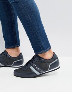 Темно-синие нейлоновые кроссовки со светоотражающей отделкой BOSS - Темно-синий