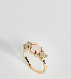 Кольцо с полудрагоценными камнями ASOS CURVE - Золотой