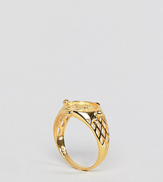 Позолоченное серебряное кольцо с монетой в винтажном стиле ASOS - Золотой