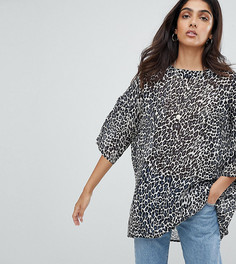 Свободный топ с леопардовым принтом Glamorous Tall - Белый