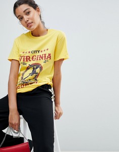 Футболка City Virginia Rodeo Missguided - Желтый