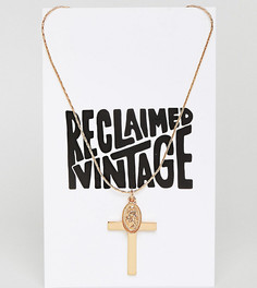 Ожерелье с подвеской и крестом Reclaimed Vintage Inspired - Золотой