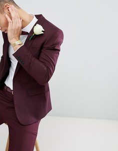 Бордовый облегающий пиджак River Island Wedding - Красный