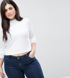 Кроп-топ с высоким воротом ASOS CURVE - Белый