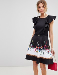 Короткое приталенное платье Ted Baker Shaelin - Черный