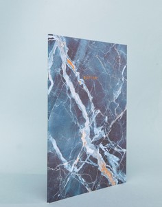 Синий блокнот с мраморным принтом формата A4 Ohh Deer - Мульти