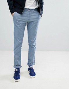 Синие узкие эластичные брюки чинос с принтом Original Penguin - Синий