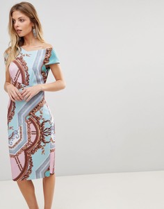 Облегающее платье с принтом Ted Baker - Синий