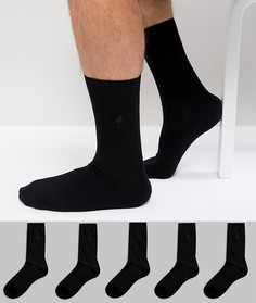 Набор из 5 пар черных носков Burton Menswear - Черный