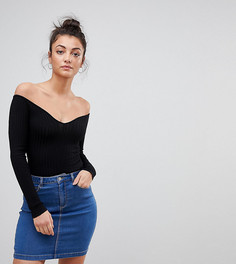 Боди с вырезом сердечком Missguided Tall - Черный