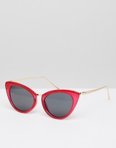Солнцезащитные очки кошачий глаз в стиле ретро River Island - Красный