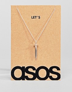 Серебряное ожерелье с подвеской ASOS Valentines - Серебряный