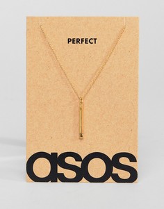 Серебряное ожерелье с золотистой планкой ASOS - Золотой