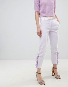 Брюки-сигареты с искусственным жемчугом River Island - Фиолетовый