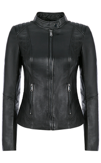 Черная кожаная куртка La Reine Blanche