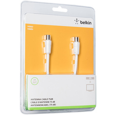 Кабель телевизионный Belkin TV коакс. папа/мама 5м белый (F3Y054bf5MWHT-P) TV коакс. папа/мама 5м белый (F3Y054bf5MWHT-P)