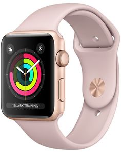 Умные часы Apple Watch Series 3, 42 мм, корпус из золотистого алюминия, спортивный ремешок цвета «розовый песок»