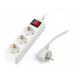 Удлинитель SUPRA 3 Sockets 1.5m White S-3-ES-1.5M