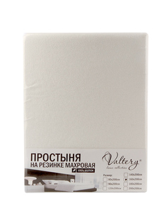 Простынь Valtery 160x200 Cream Махровая на резинке