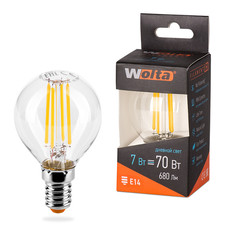 Лампочка Wolta LED G45/7W/4000K/E14 25S45GLFT7E14