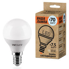 Лампочка Wolta LED G45/7.5W/4000K/E14 25S45GL7.5E14-P