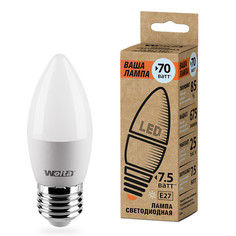 Лампочка Wolta LED C35/7.5W/3000K/E27 25YC7.5E27-P