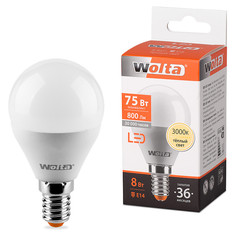 Лампочка Wolta LED G45/8W/3000K/E14 25Y45GL8E14