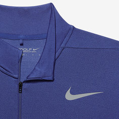Мужская футболка для гольфа с длинным рукавом и половинной молнией Nike Dry Knit