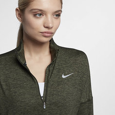 Женская беговая футболка с длинным рукавом и молнией до середины груди Nike Dri-FIT Element