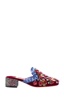 Бархатные мюли с цветами Babouchkaflor 35 Christian Louboutin