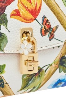 Кожаная сумка с цветами Dolce&;Gabbana