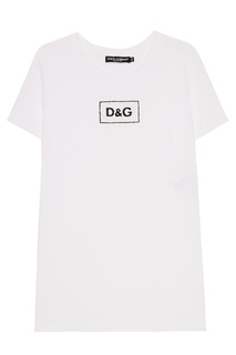 Белая футболка с монограммой Dolce & Gabbana