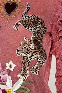 Розовый джемпер из люрекса с леопардами Dolce&;Gabbana