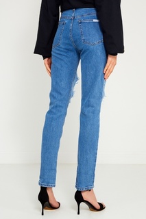 Голубые декорированные джинсы Forte Couture