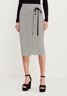 Юбка LOST INK STRIPED WRAP TIE DETAIL SKIRT