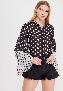 Блуза LOST INK LAYERED FRILL FABRIC MIX POLKA DOT SHIRT