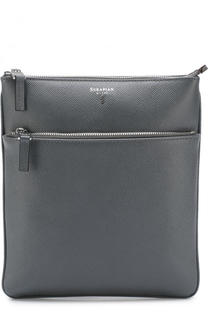 Кожаная сумка-планшет с внешним карманом на молнии Serapian