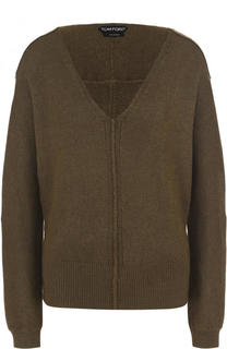Шелковый пуловер свободного кроя с V-образным вырезом Tom Ford
