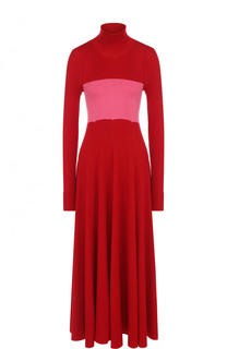 Приталенное платье-миди из смеси шелка и шерсти CALVIN KLEIN 205W39NYC