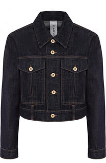 Укороченная джинсовая куртка с контрастной прострочкой Carven