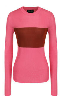 Приталенный шелковый пуловер с круглым вырезом CALVIN KLEIN 205W39NYC