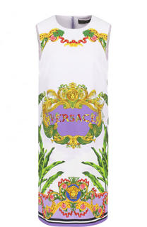 Мини-платье из вискозы с ярким принтом Versace