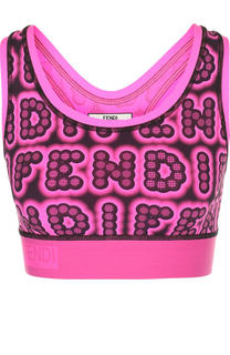 Кроп-топ с ярким логотипом бренда Fendi