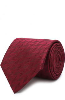 Шелковый галстук с узором Emporio Armani