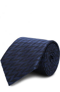 Шелковый галстук с узором Emporio Armani