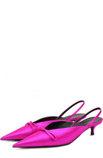 Атласные туфли Knife на каблуке kitten heel Balenciaga