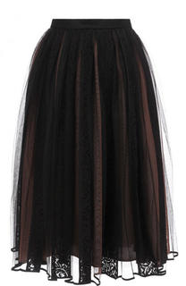 Полупрозрачная юбка-миди с широким поясом No. 21